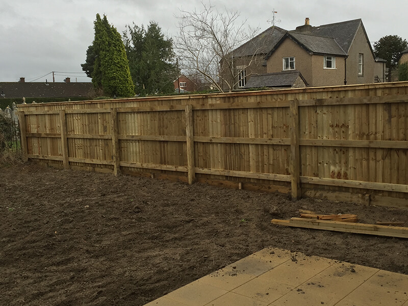 Wooden feather edge fencing